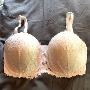 Victoria Secret White and Mint Green Lace Bra strapped or strapless Size 36DDD